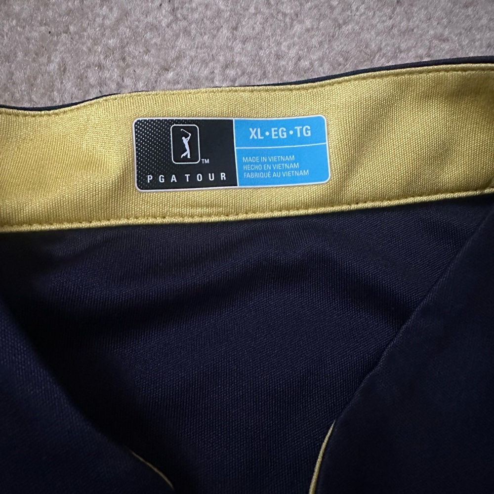 PGA Tour Navy Polo with Yellow Trim - Picture 2 of 4